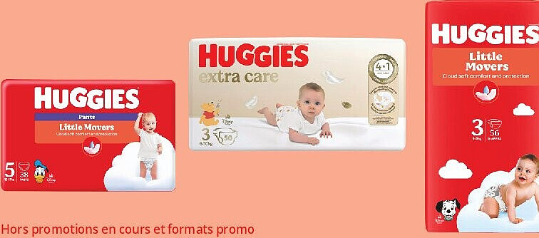 Couches Huggies Little Movers et Huggies Extra Care