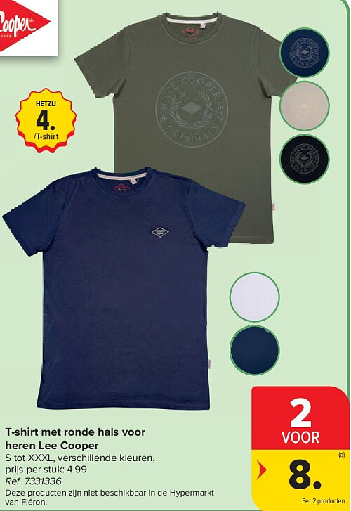 T-shirt met ronde hals voor heren Lee Cooper
