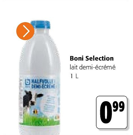 Boni Selection lait demi-écrémé 1 L