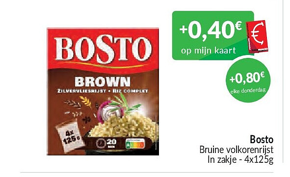 Bosto Bruine volkorenrijst - 4x125g