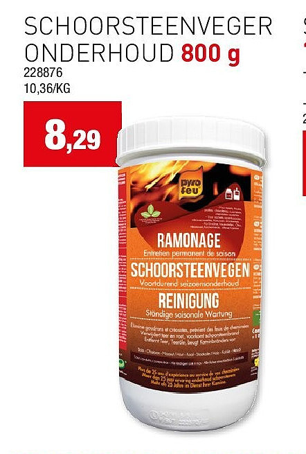 SCHOORSTEENVEGER ONDERHOUD 800 g