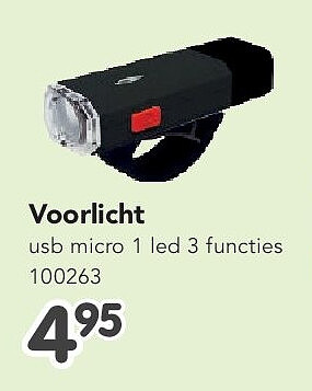 Voorlicht usb micro 1 led 3 functies 100263