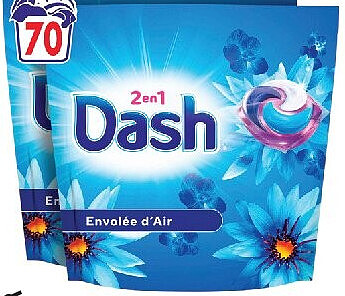 Lessive en capsule détergente Dash, 70 lavages