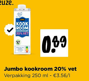 Jumbo kookroom 20% vet