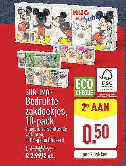 Bedrukte zakdoekjes, 10-pack