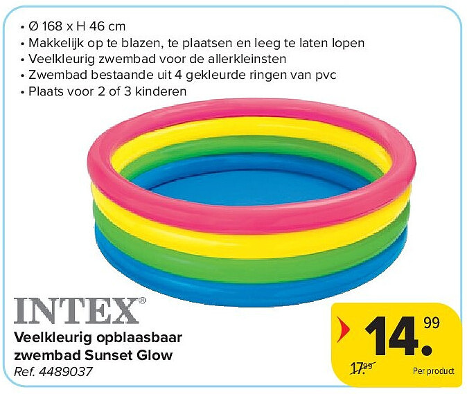 Veelkleurig opblaasbaar zwembad Sunset Glow