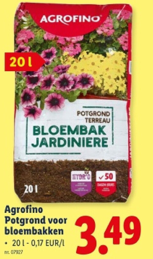 Agrofino Potgrond voor bloembakken