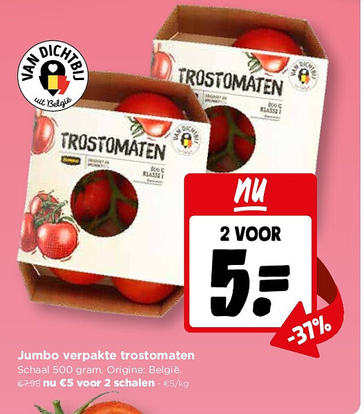 Jumbo verpakte trostomaten
