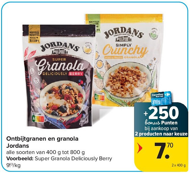 Ontbijtgranen en granola Jordans