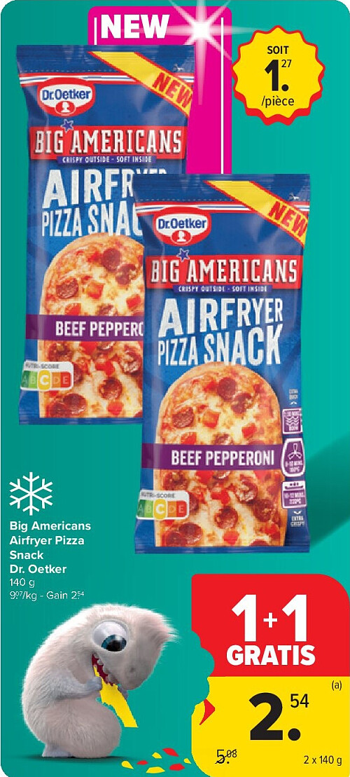 Big Americans Airfryer Pizza Snack Dr. Oetker 2 x 140 g