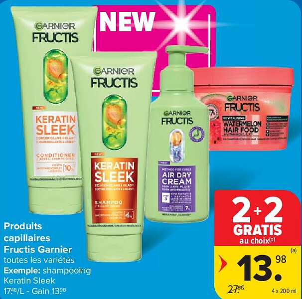 Produits capillaires Fructis Garnier 4 x 200 ml