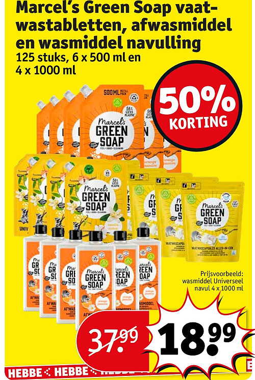 Marcel’s Green Soap vaatwastabletten, afwasmiddel en wasmiddel navulling
