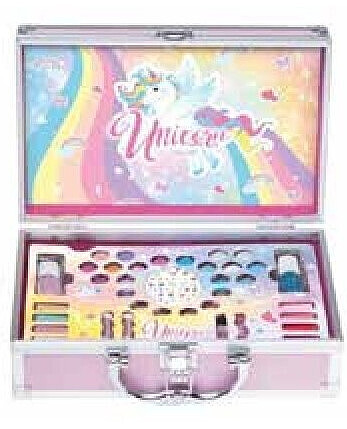 Make up koffer aluminium eenhoorn 38-delig