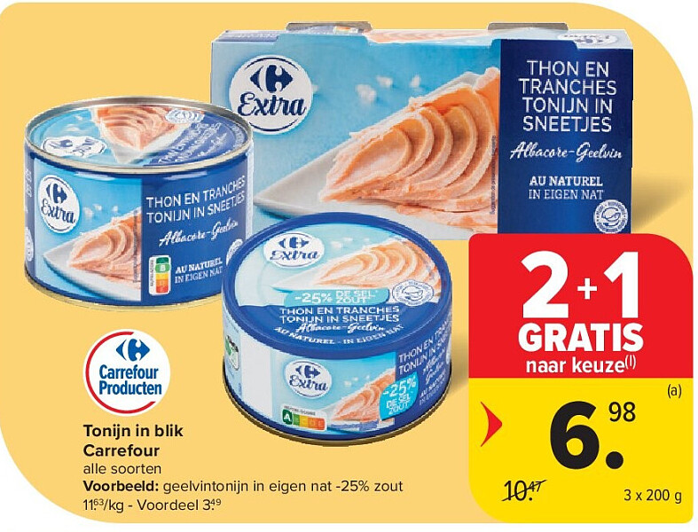 Tonijn in blik Carrefour