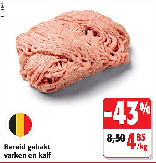 Bereid gehakt varken en kalf