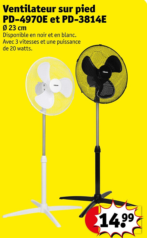 Ventilateur sur pied PD-4970E et PD-3814E Ø 23 cm