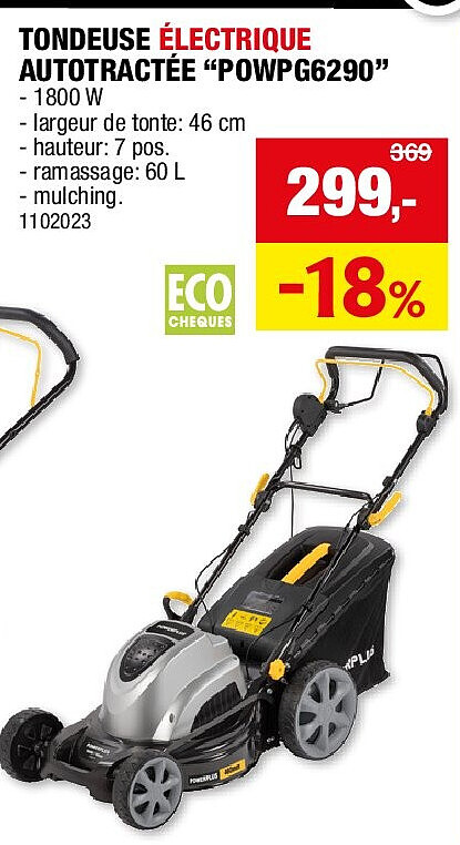 TONDEUSE ÉLECTRIQUE AUTOTRACTÉE “POWPG6290”