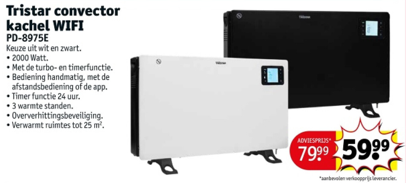 Tristar convector kachel WIFI
