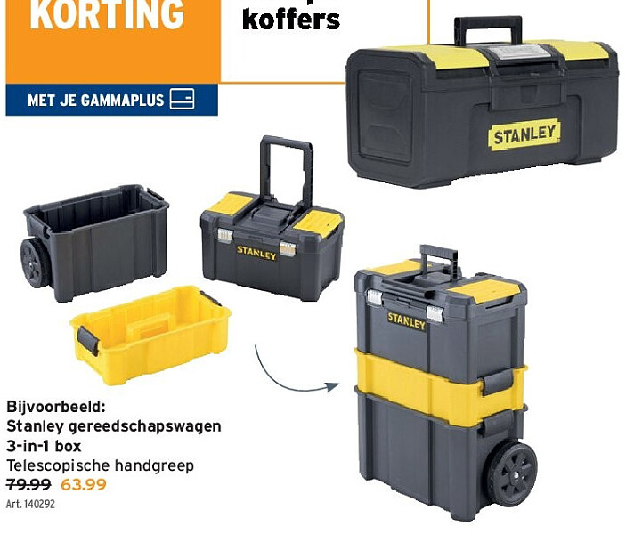 Stanley gereedschapswagen 3-in-1 box