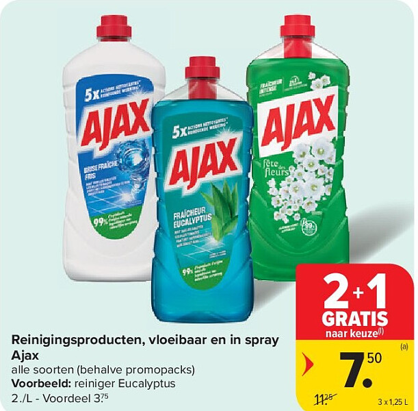 Reinigingsproducten, vloeibaar en in spray Ajax