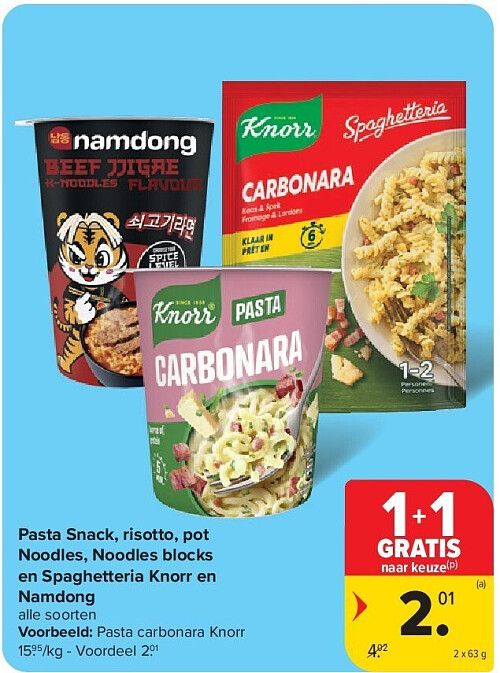Pasta Snack, risotto, pot Noodles, Noodles blocks en Spaghetteria Knorr en Namdong