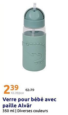 Verre pour bébé avec paille Alvär