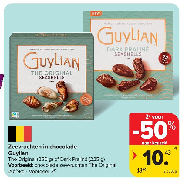 Zeevruchten in chocolade Guylian