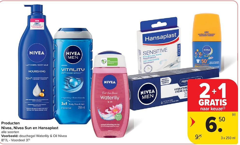 Producten Nivea, Nivea Sun en Hansaplast
