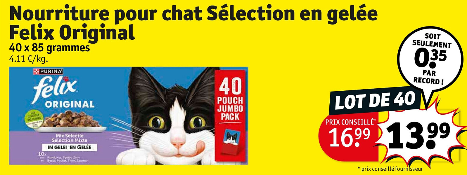 Nourriture pour chat Sélection en gelée Felix Original 40 x 85 grammes