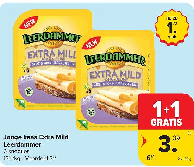 Jonge kaas Extra Mild Leerdammer