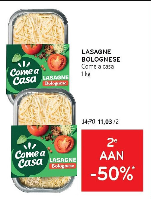 LASAGNE BOLOGNESE Come a casa 1 kg