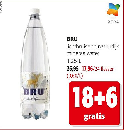 BRU lichtbruisend natuurlijk mineraalwater 1,25 L