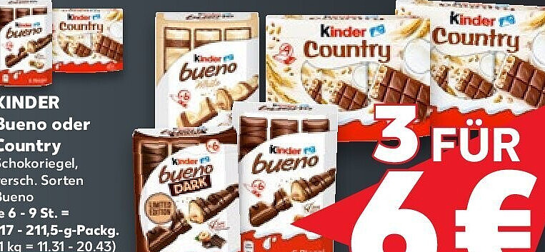 KINDER Bueno oder Country
