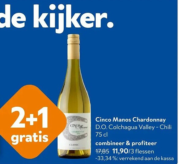 Cinco Manos Chardonnay D.O. Colchagua Valley - Chili 75 cl