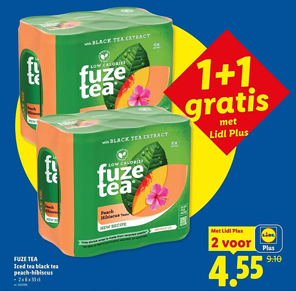 Iced tea black tea peach-hibiscus