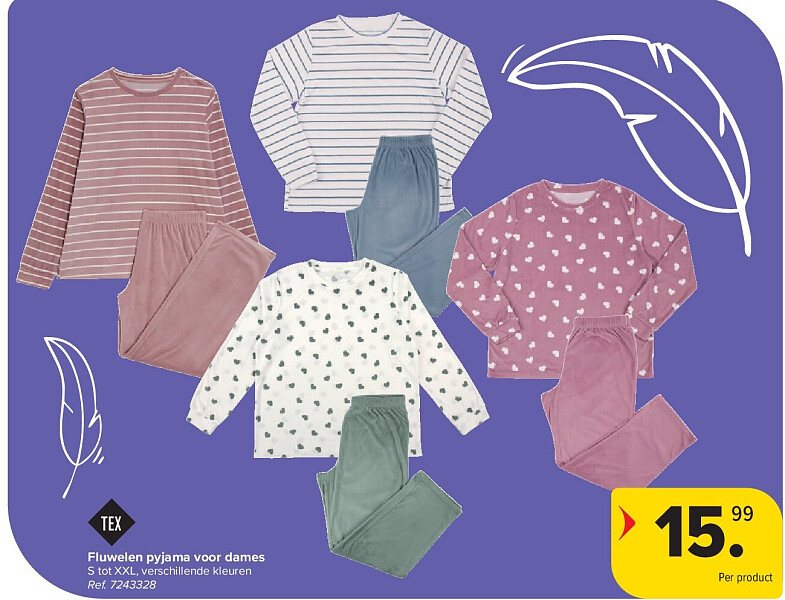 Fluwelen pyjama voor dames