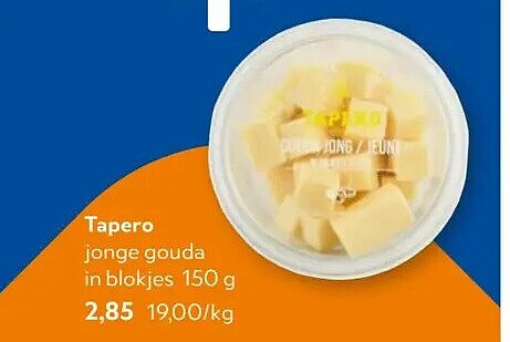 Tapero jonge gouda in blokjes 150 g