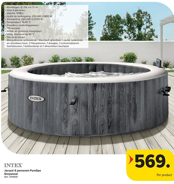 Jacuzzi 6 personen PureSpa Greywood
