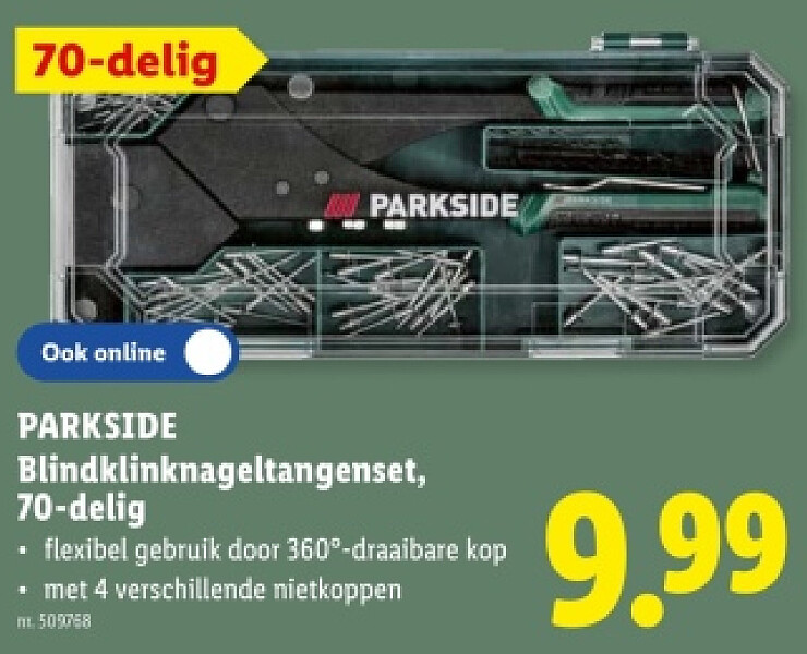 Blindklinknageltangenset, 70-delig