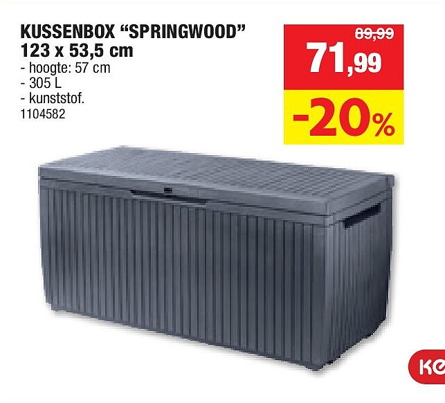 KUSSENBOX “SPRINGWOOD” 123 x 53,5 cm