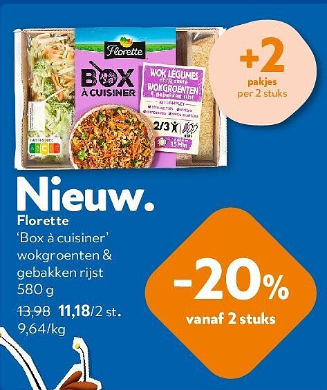 Florette ‘Box à cuisiner’ wokgroenten & gebakken rijst 580 g
