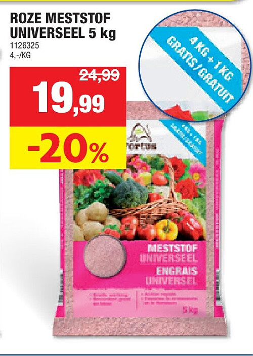ROZE MESTSTOF UNIVERSEEL 5 kg