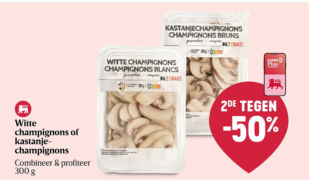 Witte champignons of kastanjechampignons