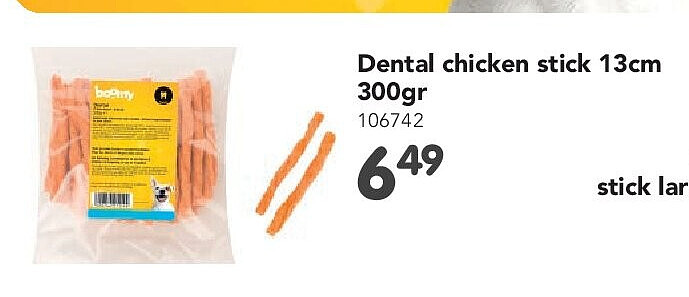 Dental chicken stick 13cm 300gr 106742