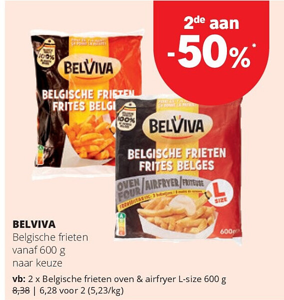 BELVIVA Belgische frieten oven & airfryer L-size 600 g