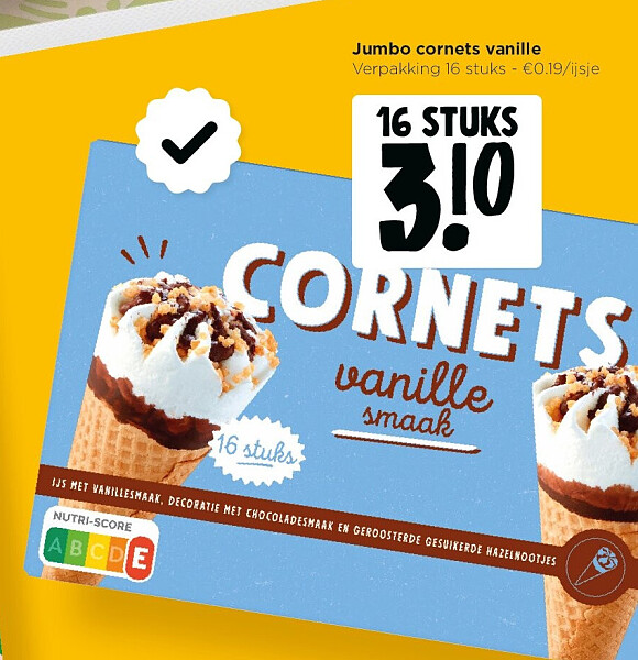 Jumbo cornets vanille