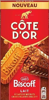 Tablettes de chocolat au lait Biscoff Côte d'Or 190 g