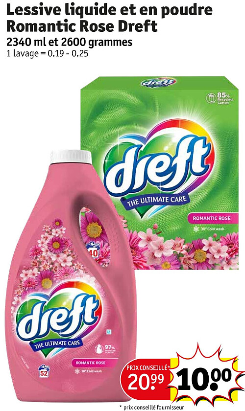 Lessive liquide et en poudre Romantic Rose Dreft