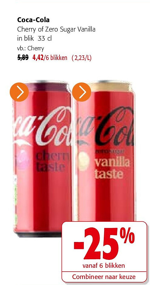 Coca-Cola Cherry of Zero Sugar Vanilla in blik 33 cl