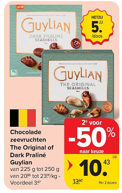 Chocolade zeevruchten The Original of Dark Praliné Guylian